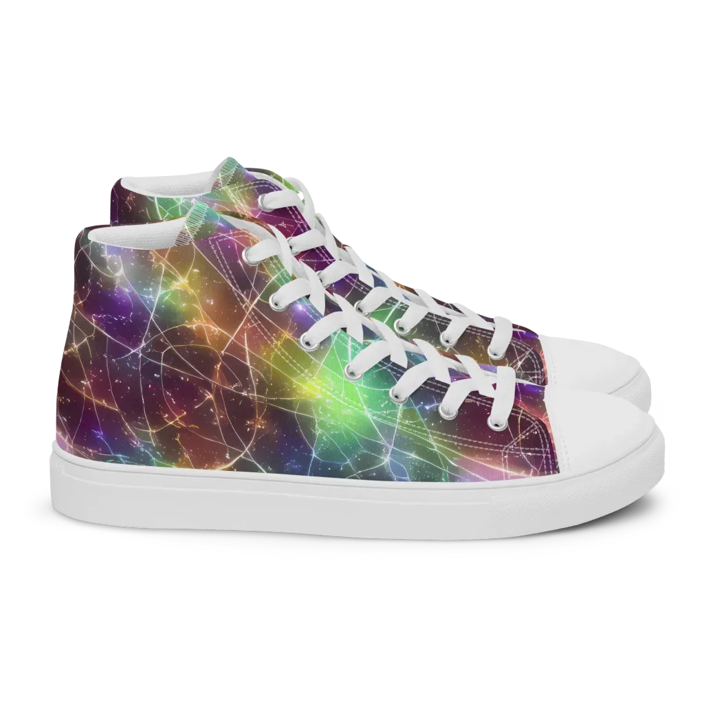 Shattered Starlight on Women's High Top Canvas Shoes — Right