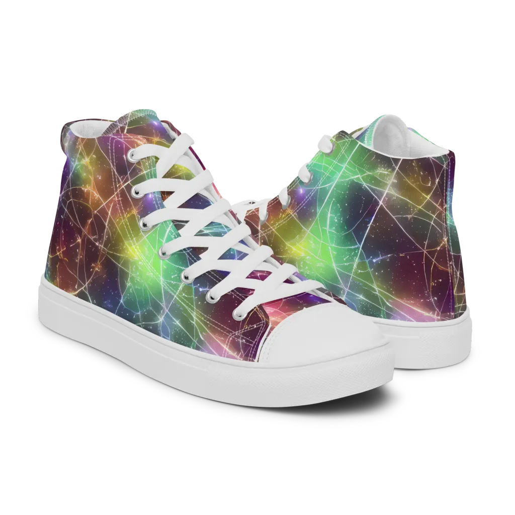 Shattered Starlight on Women's High Top Canvas Shoes — Right