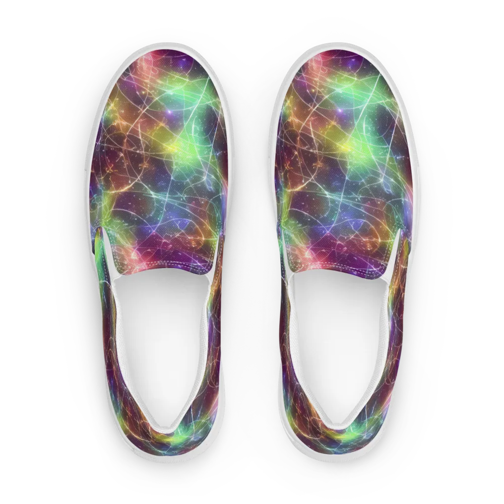 Shattered Starlight on Men's Slip-On Canvas Shoes — Front
