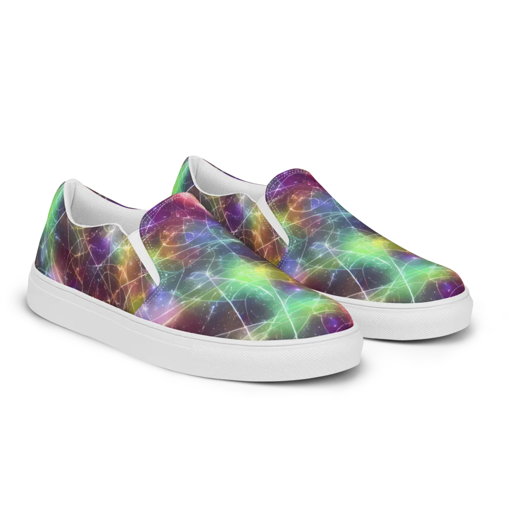 Shattered Starlight on Men's Slip-On Canvas Shoes — Right Front