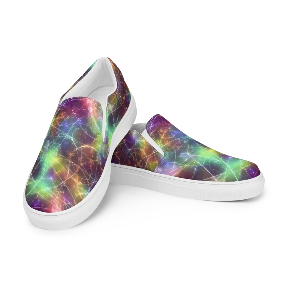Shattered Starlight on Men's Slip-On Canvas Shoes — Left Front