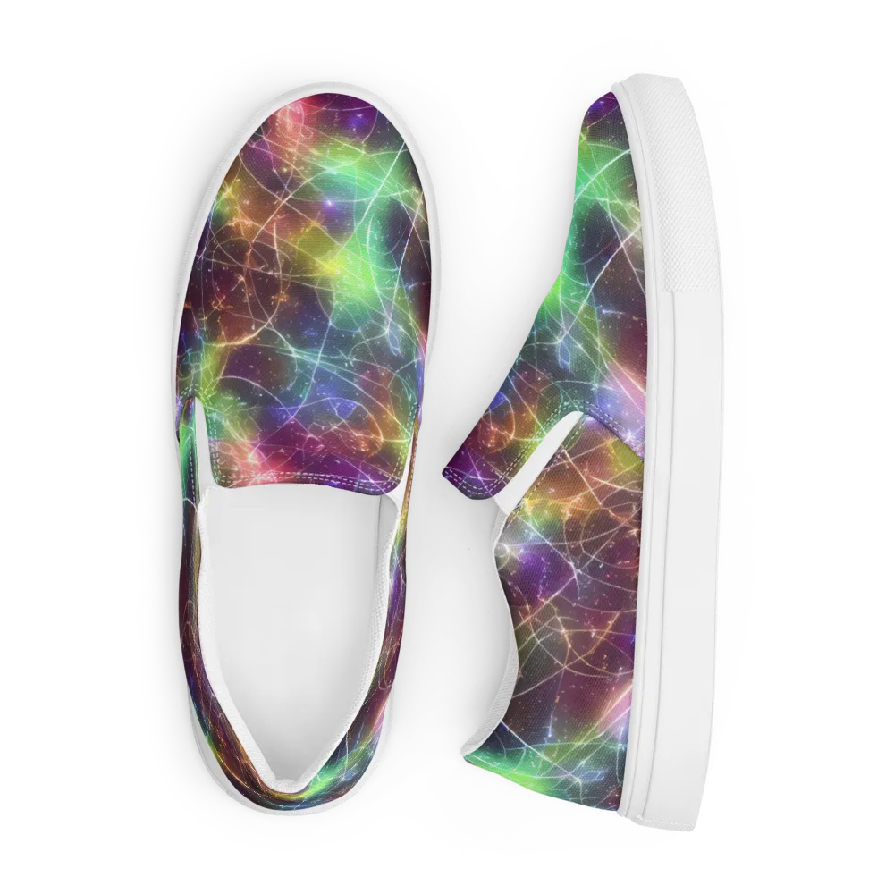 Shattered Starlight on Men's Slip-On Canvas Shoes — Front