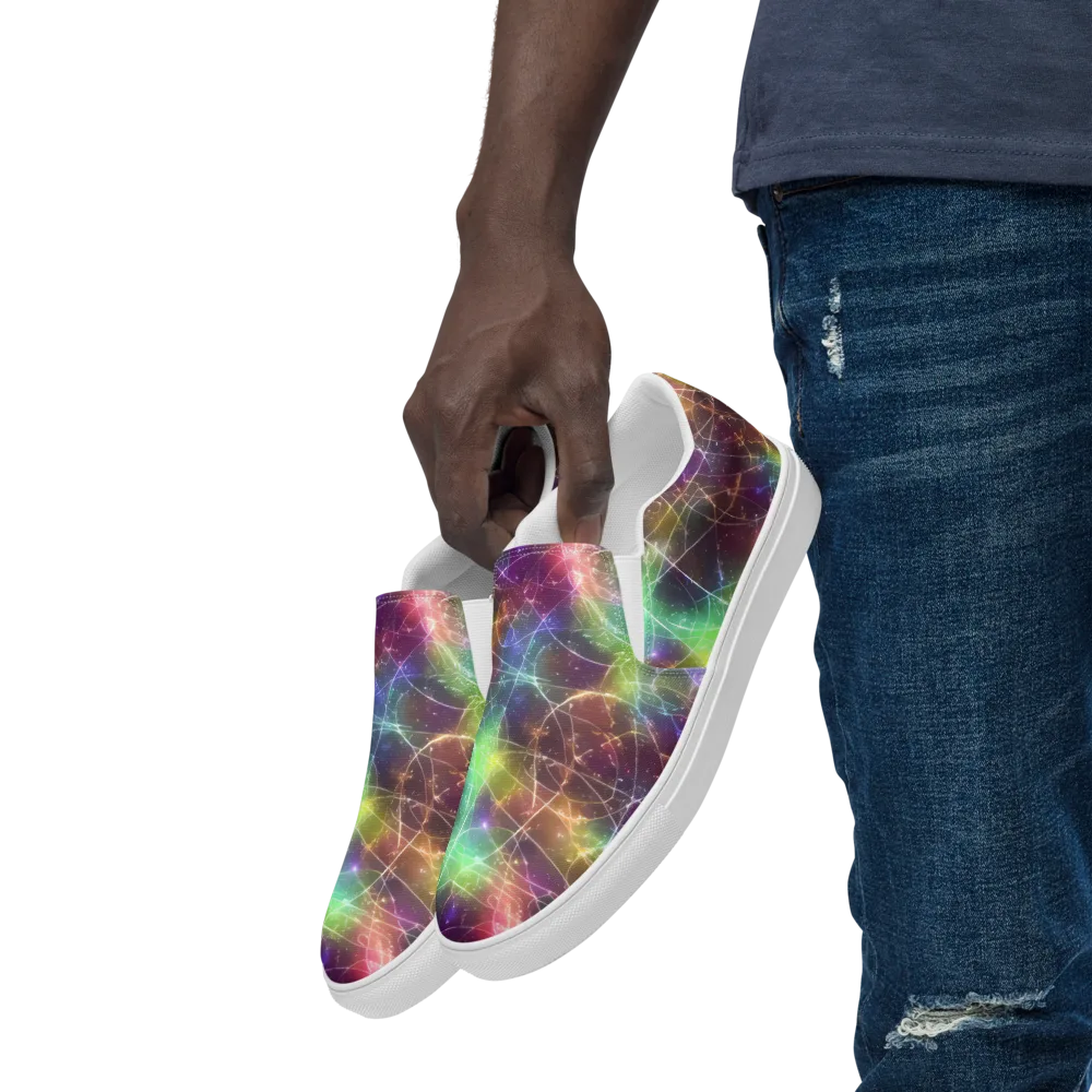 Shattered Starlight on Men's Slip-On Canvas Shoes — Left Front