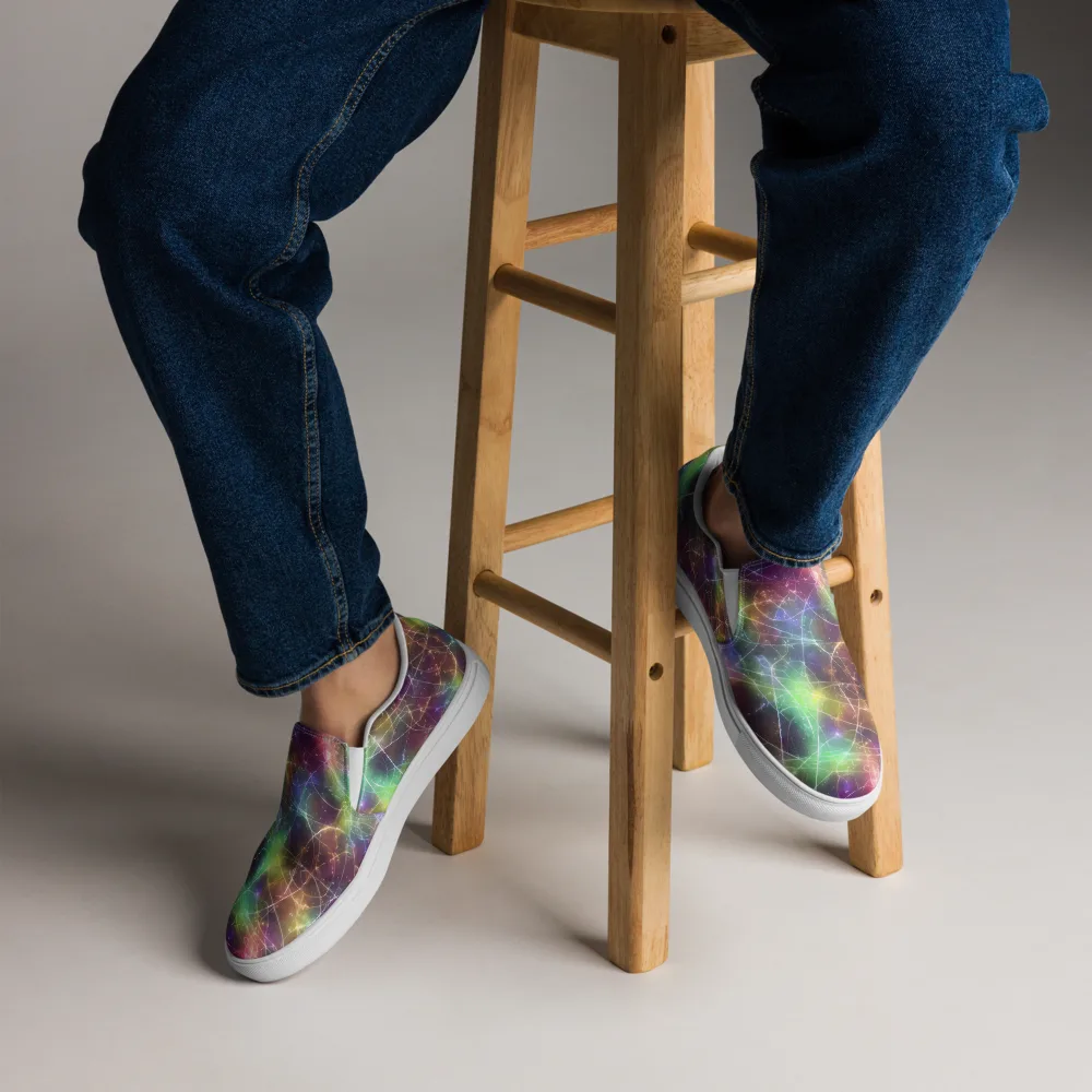 Shattered Starlight on Men's Slip-On Canvas Shoes — Front