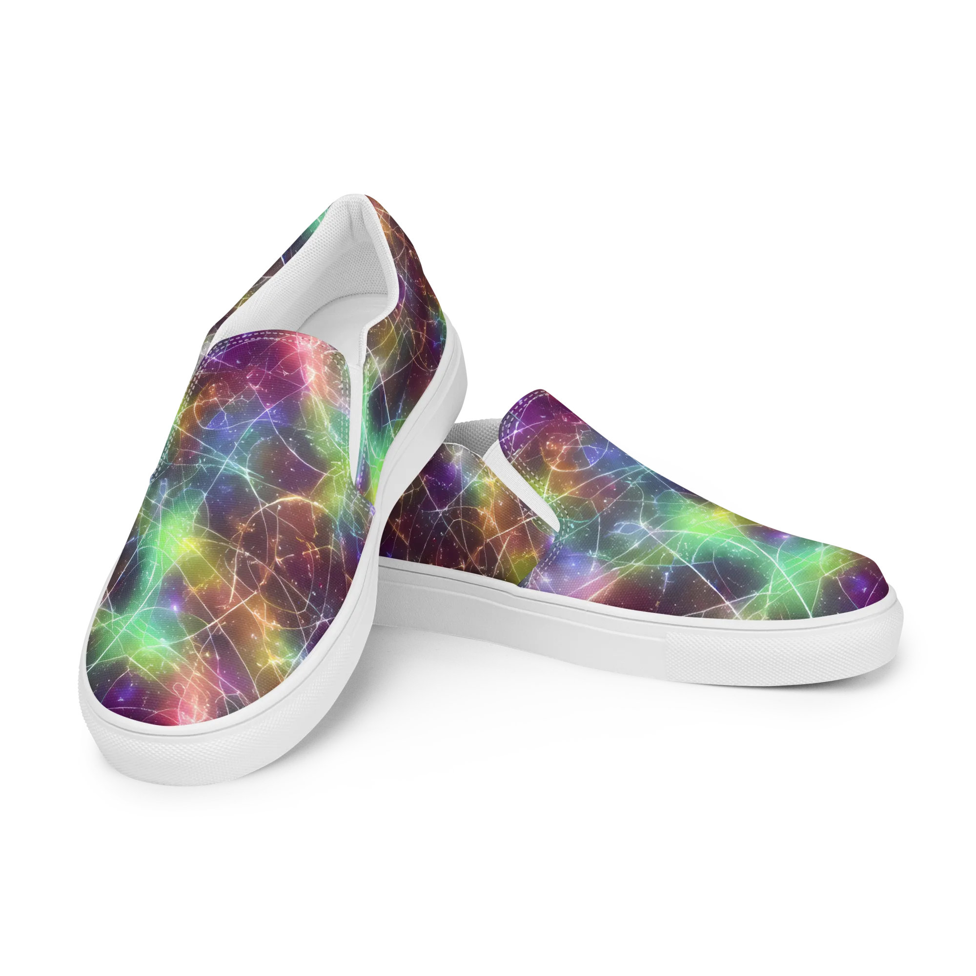 Shattered Starlight on Women's Slip-On Canvas Shoes — Left Front