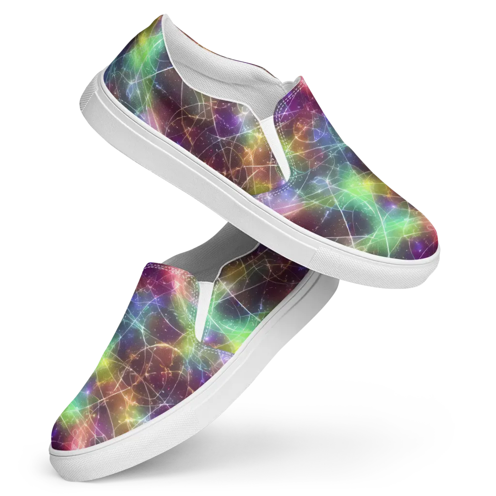 Shattered Starlight on Women's Slip-On Canvas Shoes — Front
