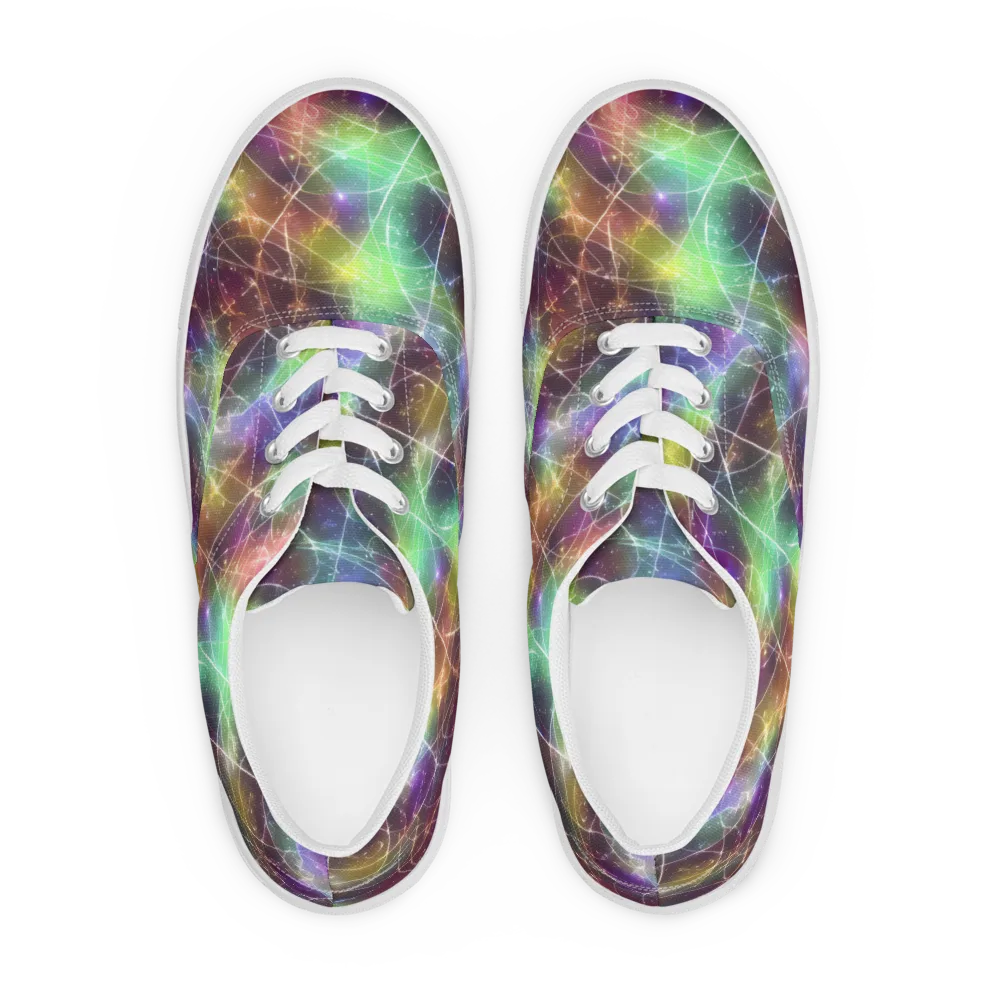 Shattered Starlight on Men's Lace-Up Canvas Shoes — Front