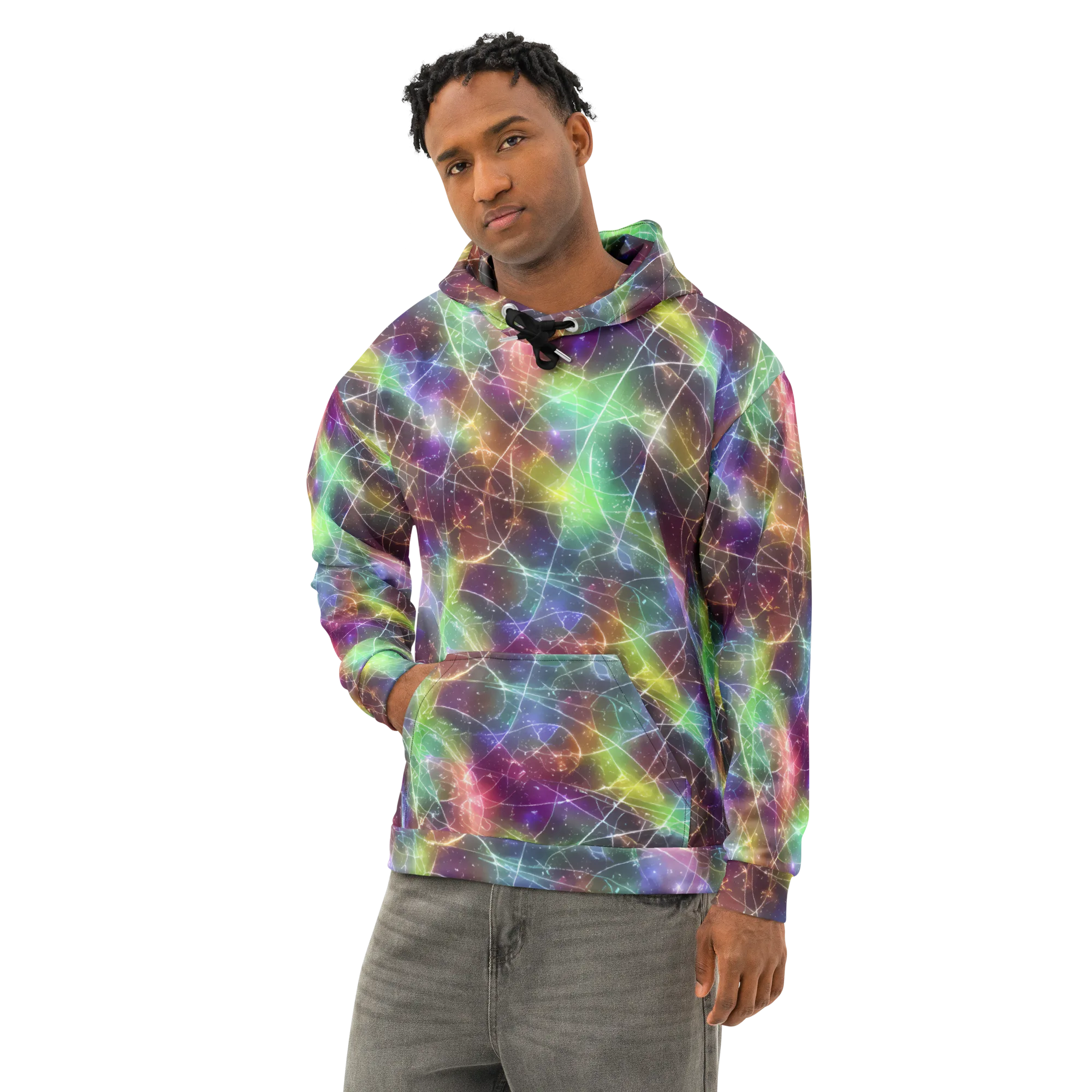Shattered Starlight on Cotton Hoodie — Left Front