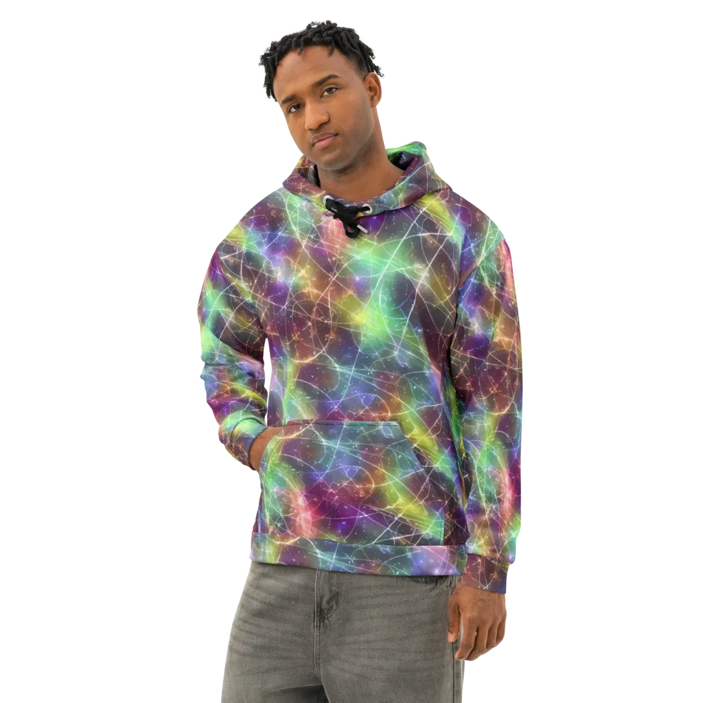 Shattered Starlight on Cotton Hoodie — Left Front