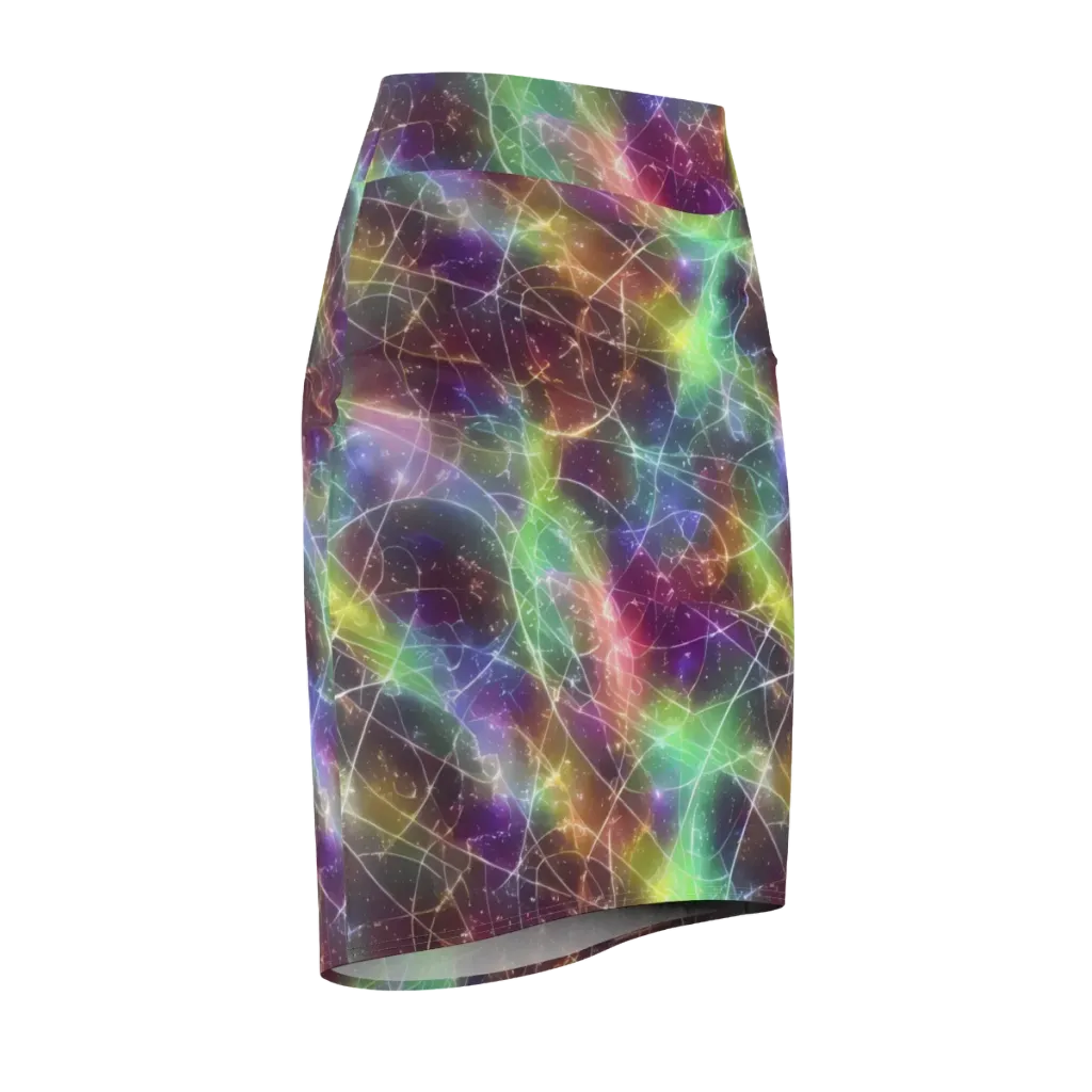 Shattered Starlight on Pencil Skirt — Front Side
