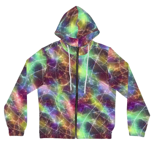 Shattered Starlight on a Women's Full-Zip Hoodie