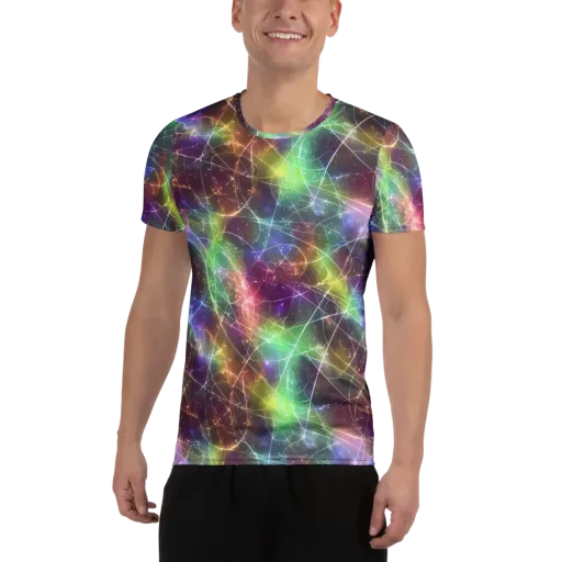 Shattered Starlight on a Men's Athletic T-Shirt