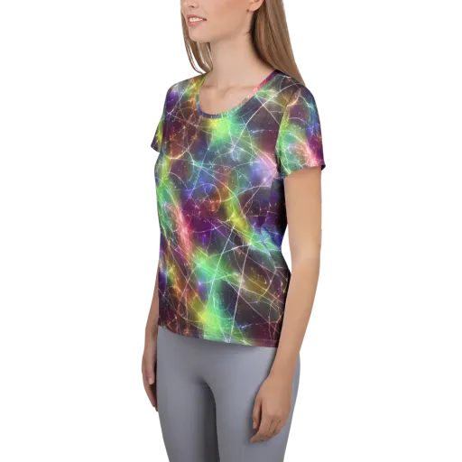 Shattered Starlight on a Women's Athletic T-Shirt