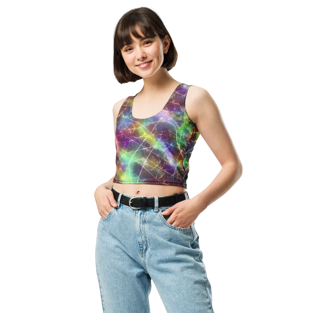 Shattered Starlight on Crop Top — Front