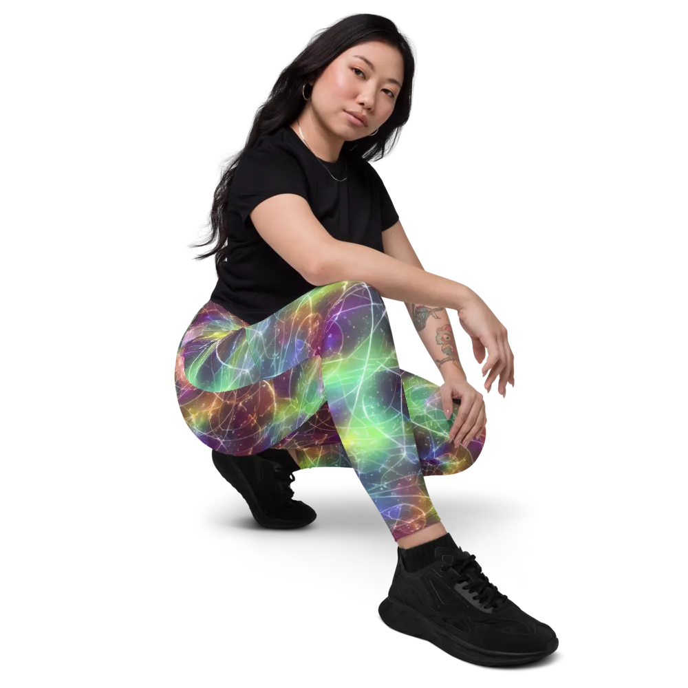 Shattered Starlight on Leggings with Pockets — Right Front