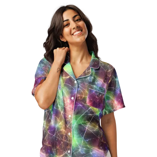 Shattered Starlight on a Women's Short Sleeve Pajama Top
