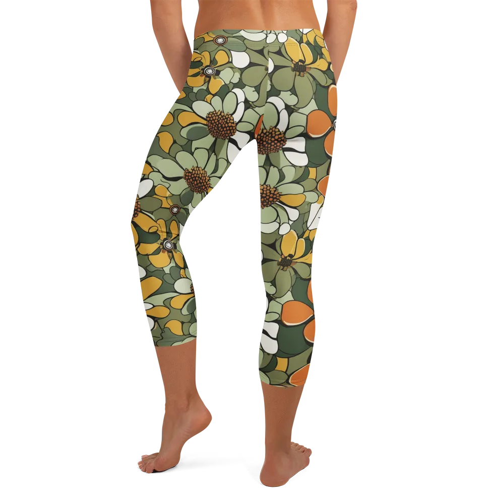 Marigold Menagerie on Capri Leggings — Back