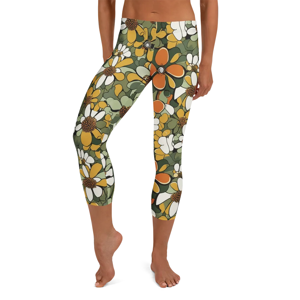 Marigold Menagerie on Capri Leggings — Front
