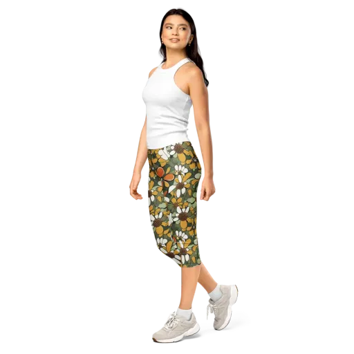 Marigold Menagerie on a Capri Leggings