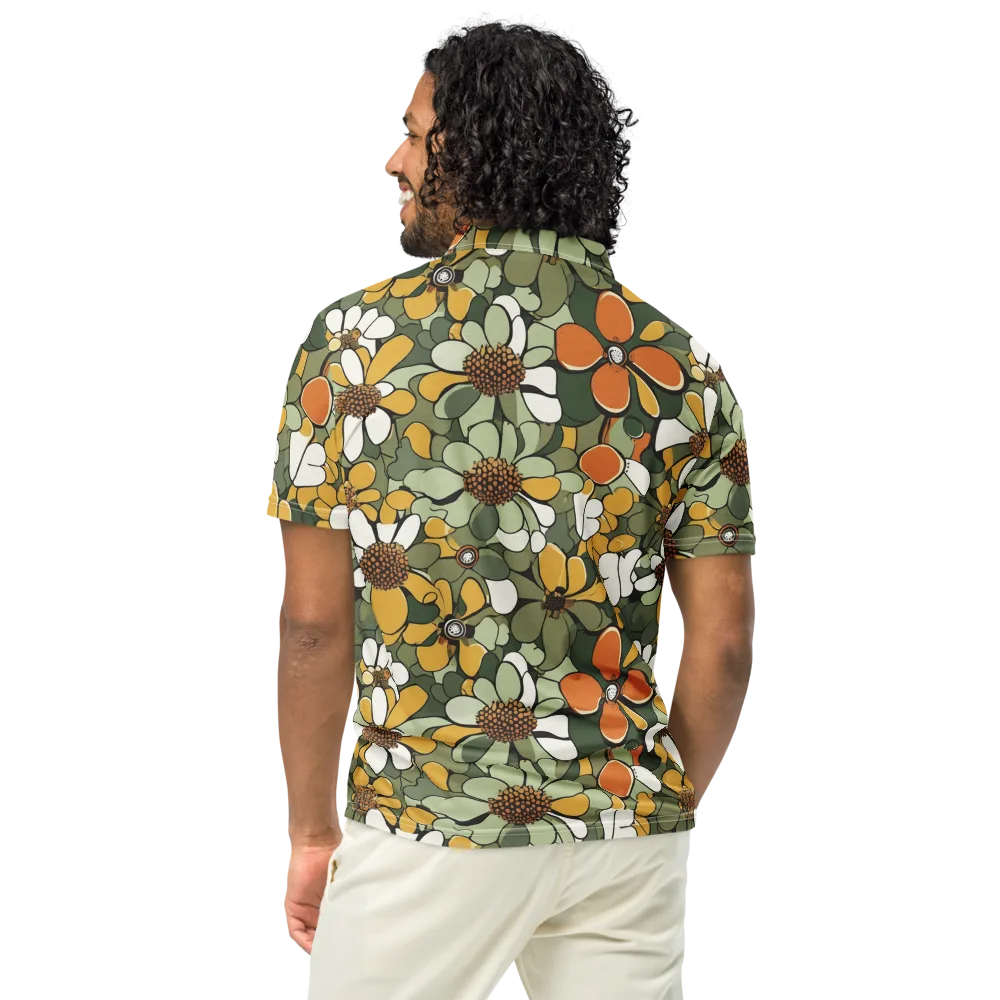 Marigold Menagerie on Men's Slim Fit Polo Shirt — Back