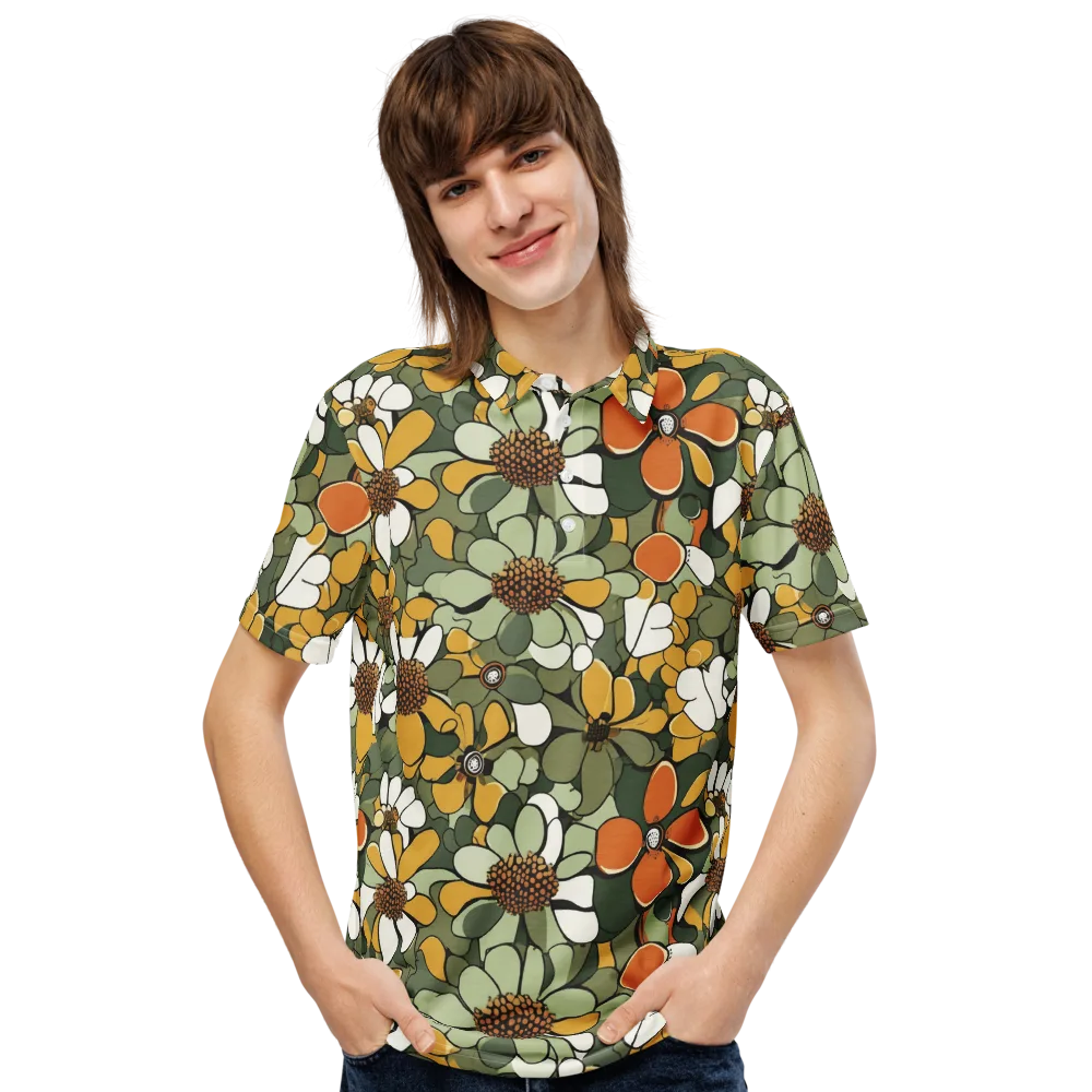 Marigold Menagerie on Men's Slim Fit Polo Shirt — Front