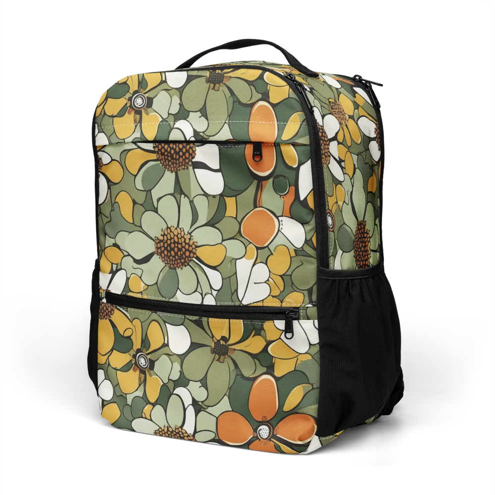 Marigold Menagerie on Utility Backpack — Left Front