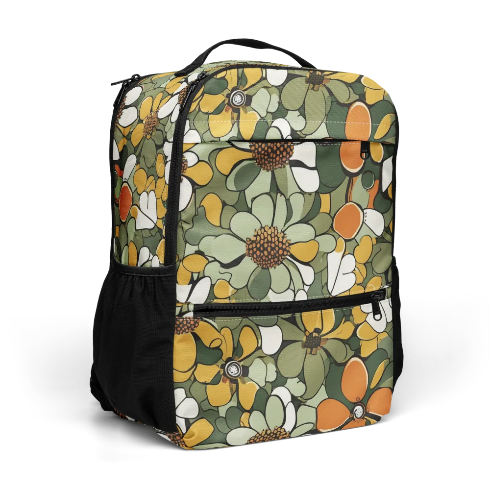 Marigold Menagerie on Utility Backpack — Right Front