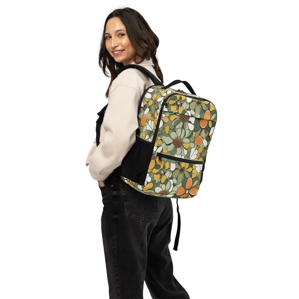 Marigold Menagerie on Utility Backpack — Back