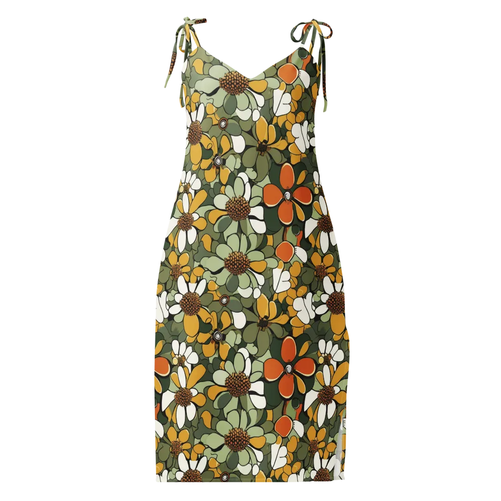 Marigold Menagerie on Slip Dress — Front