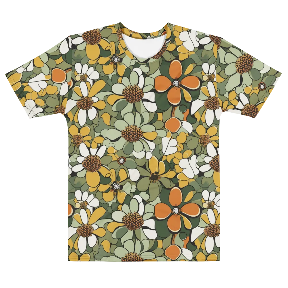Marigold Menagerie on Men's Cotton Crew Neck T-Shirt — Front