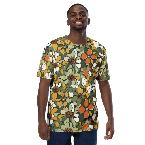 Marigold Menagerie on a Men's Crew Neck T-Shirt