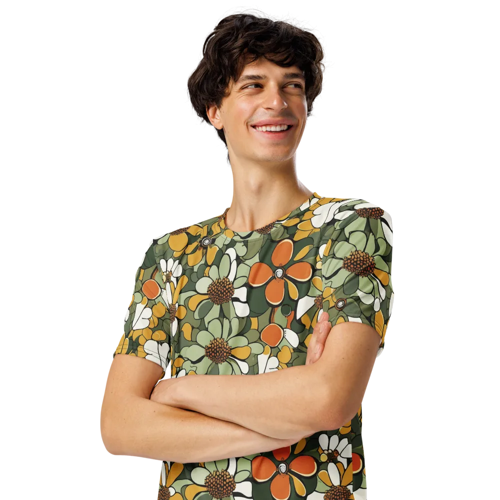 Marigold Menagerie on Men's Crew Neck T-Shirt — Left Front