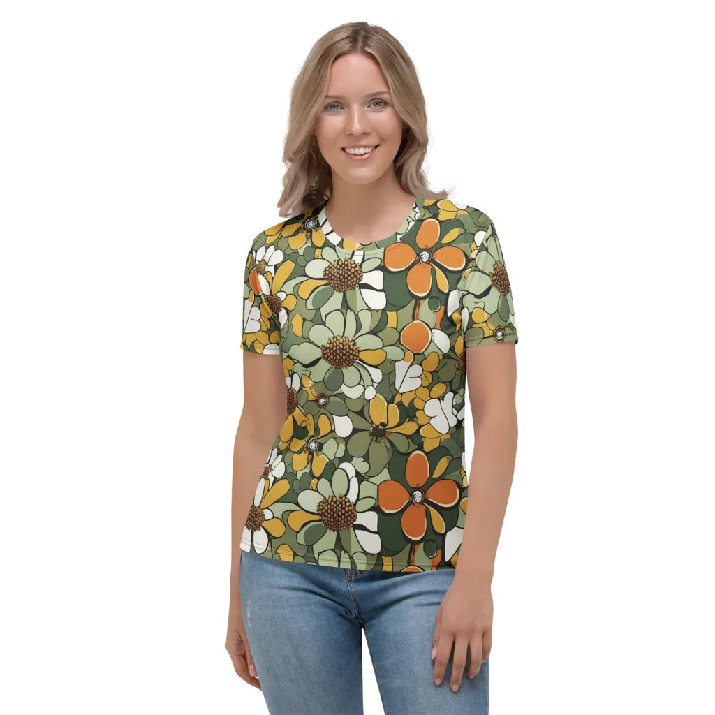 Marigold Menagerie on Women's Crew Neck T-Shirt — Front