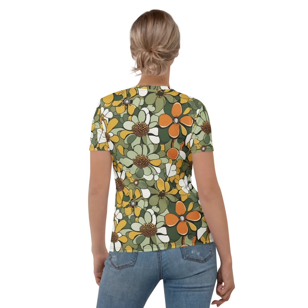 Marigold Menagerie on Women's Crew Neck T-Shirt — Back