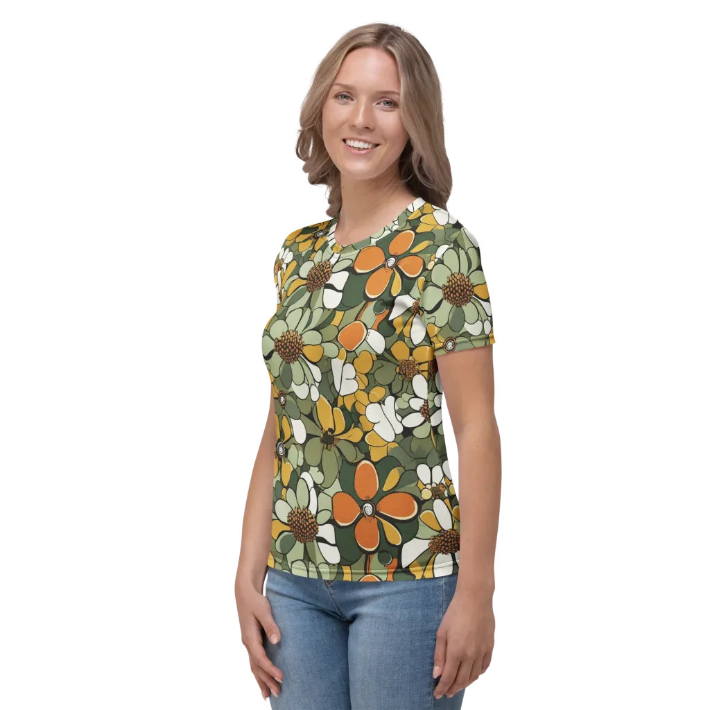 Marigold Menagerie on Women's Crew Neck T-Shirt — Left