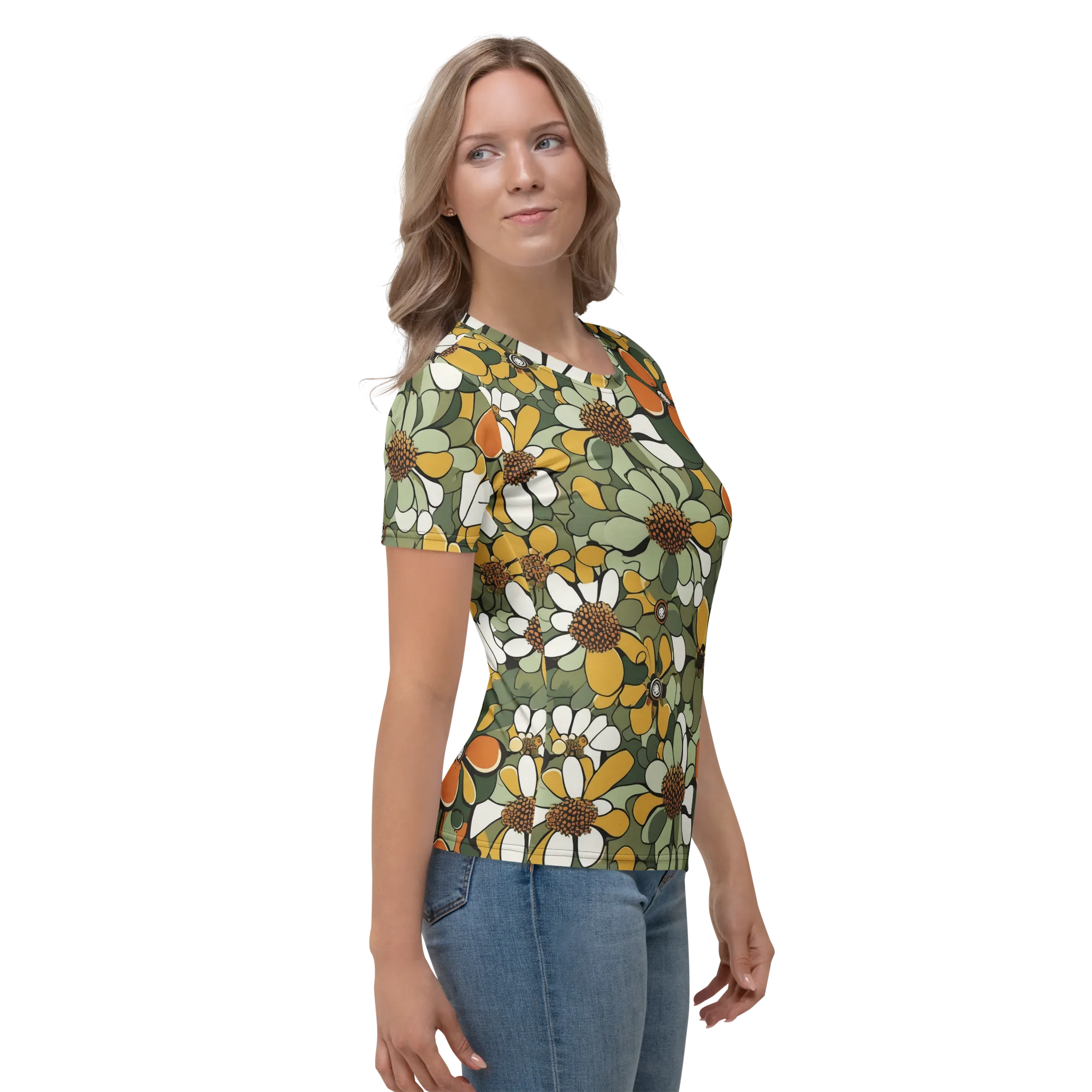 Marigold Menagerie on Women's Crew Neck T-Shirt — Right