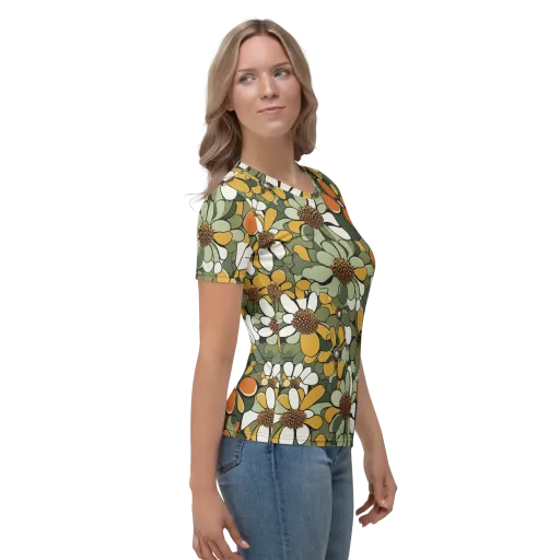 Marigold Menagerie on a Women's Crew Neck T-Shirt
