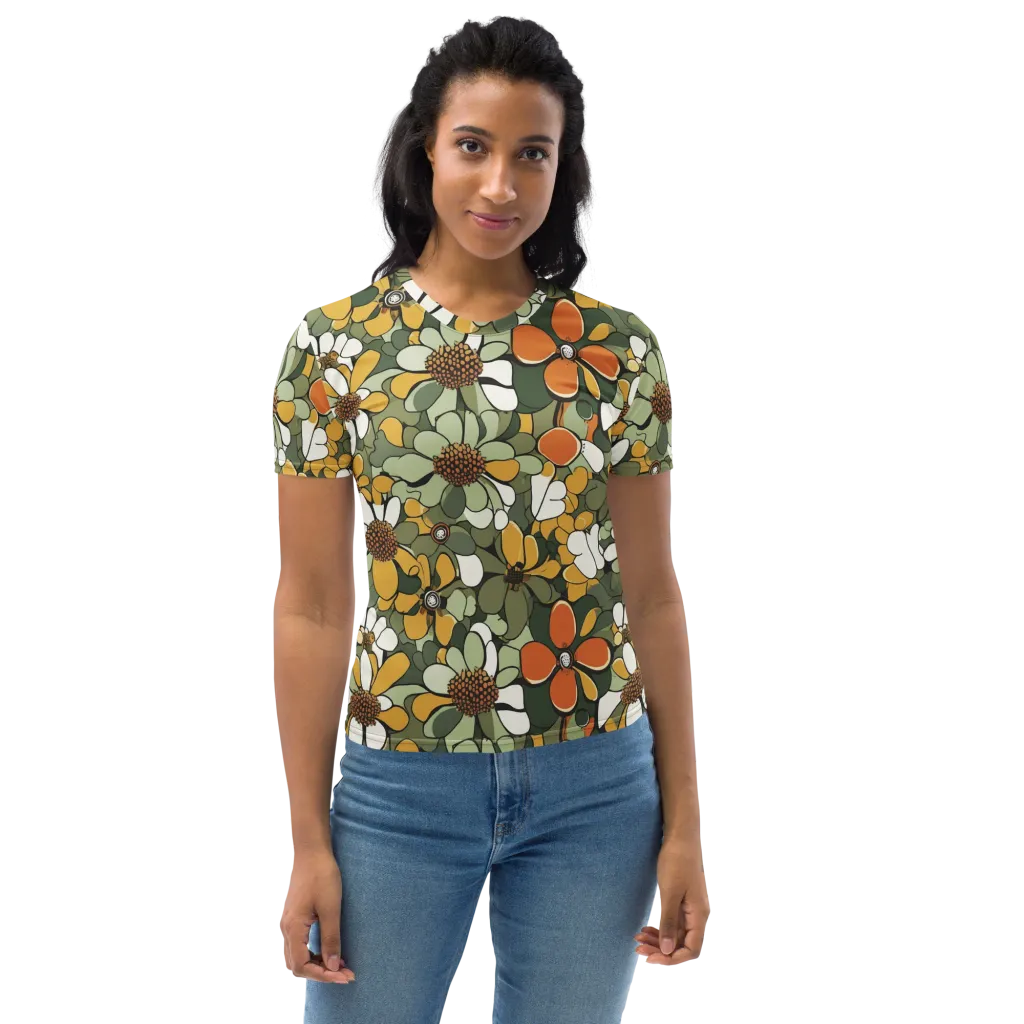 Marigold Menagerie on Women's Crew Neck T-Shirt — Front