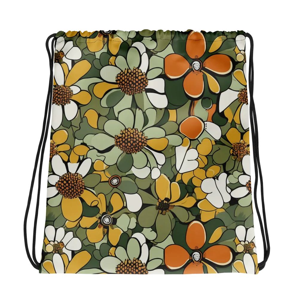 Marigold Menagerie on Drawstring Bag — Photo