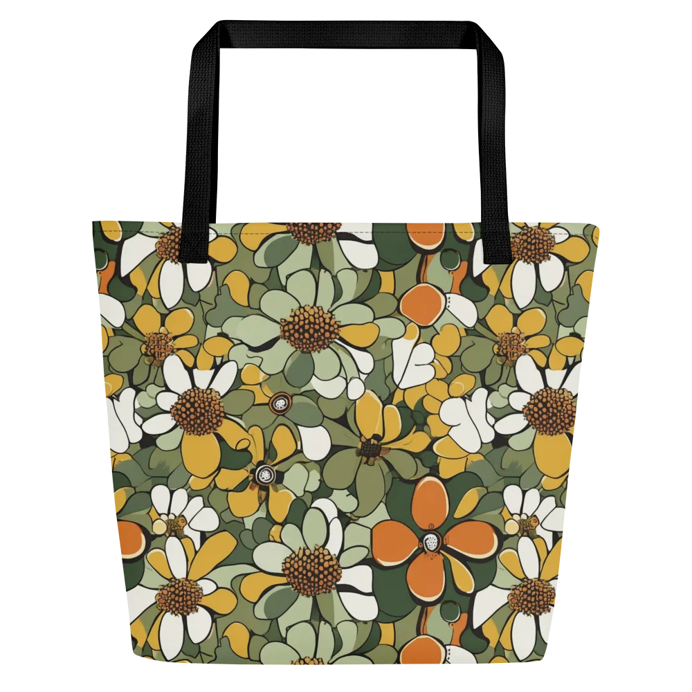 Marigold Menagerie on Large Tote Bag W/ Pocket — Front