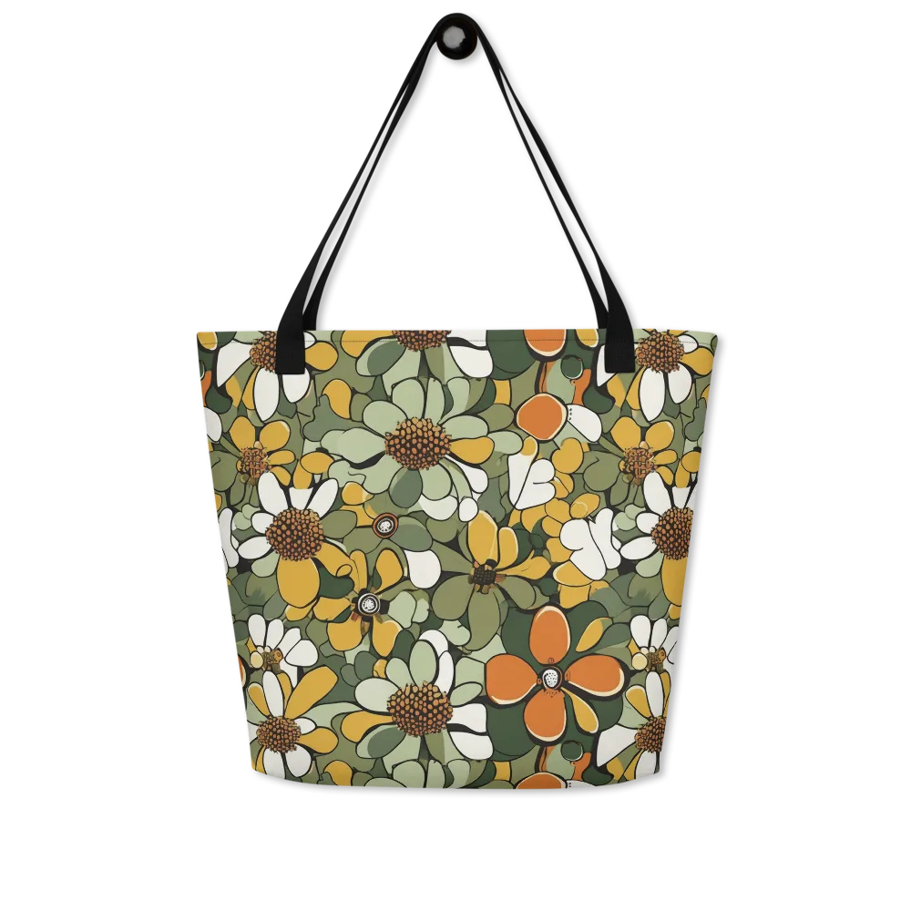 Marigold Menagerie on Large Tote Bag W/ Pocket — Front