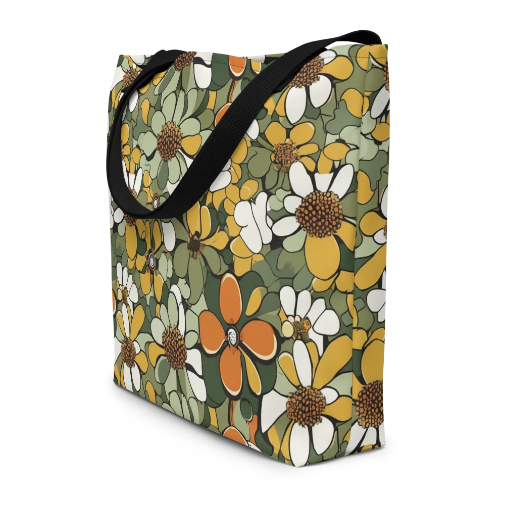 Marigold Menagerie on Large Tote Bag W/ Pocket — Front