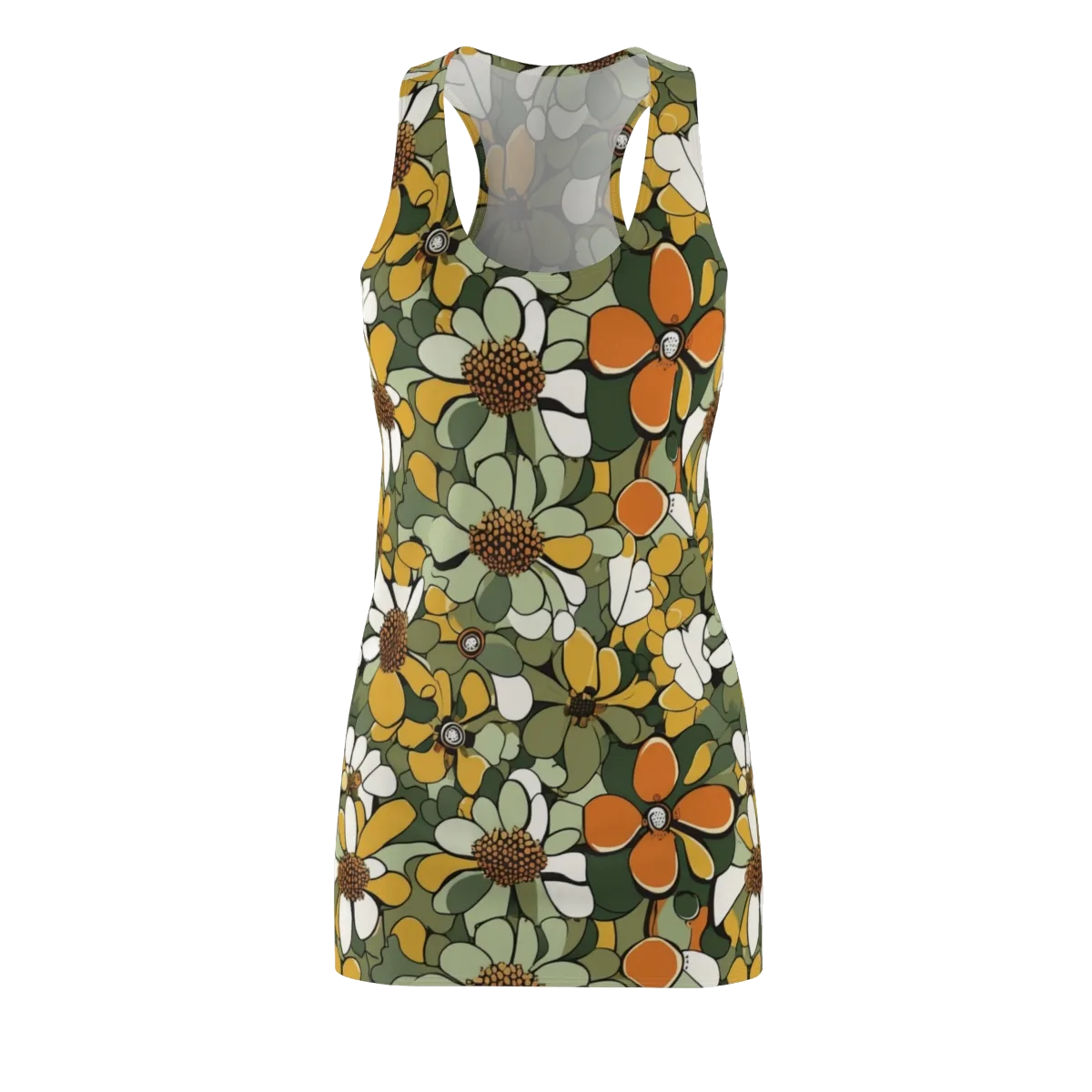 Marigold Menagerie on Racerback Dress — Front