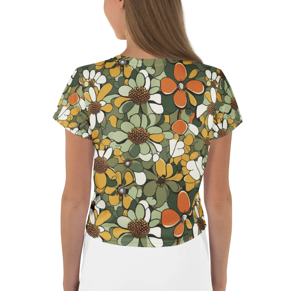 Marigold Menagerie on Crop Tee — Back