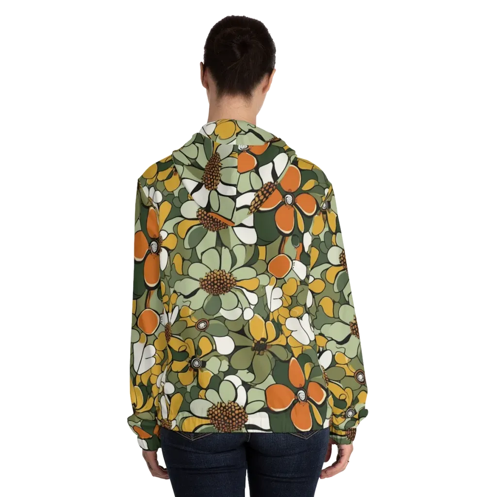 Marigold Menagerie on Women's Full-Zip Hoodie — Back On Person