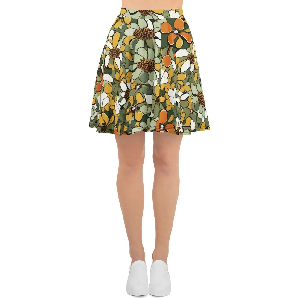 Marigold Menagerie on Skater Skirt — Front