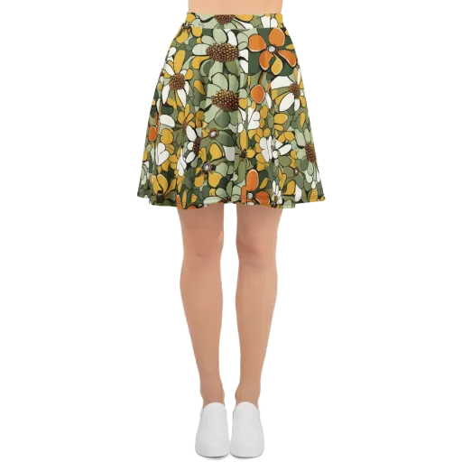 Marigold Menagerie on a Skater Skirt
