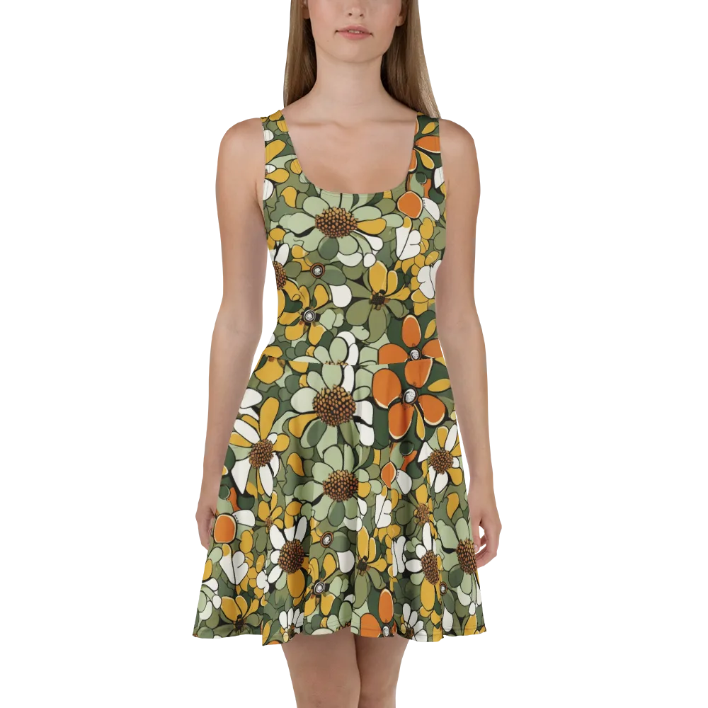 Marigold Menagerie on Skater Dress — Front