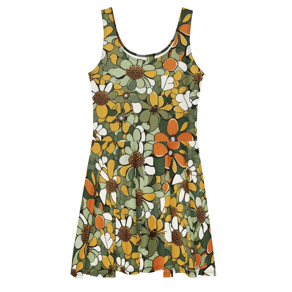 Marigold Menagerie on Skater Dress — Front