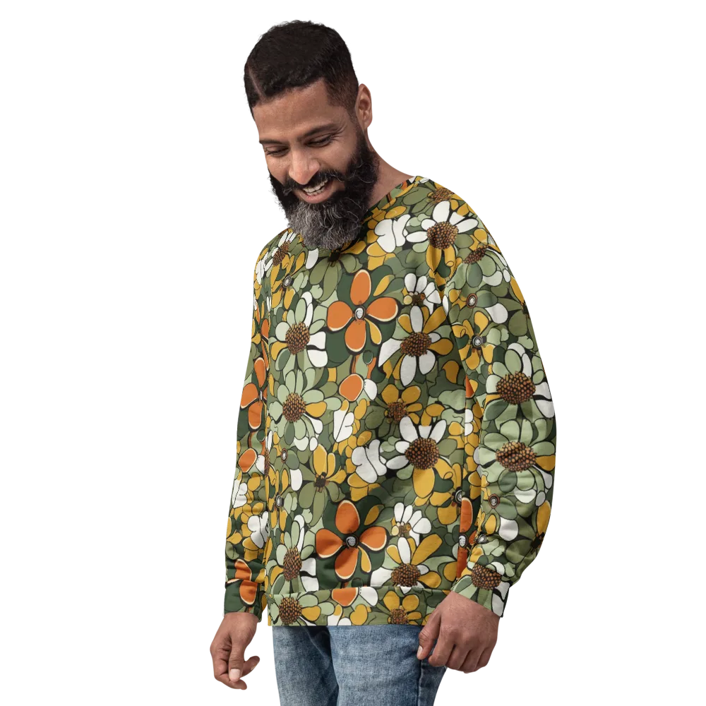 Marigold Menagerie on Sweatshirt — Left Front